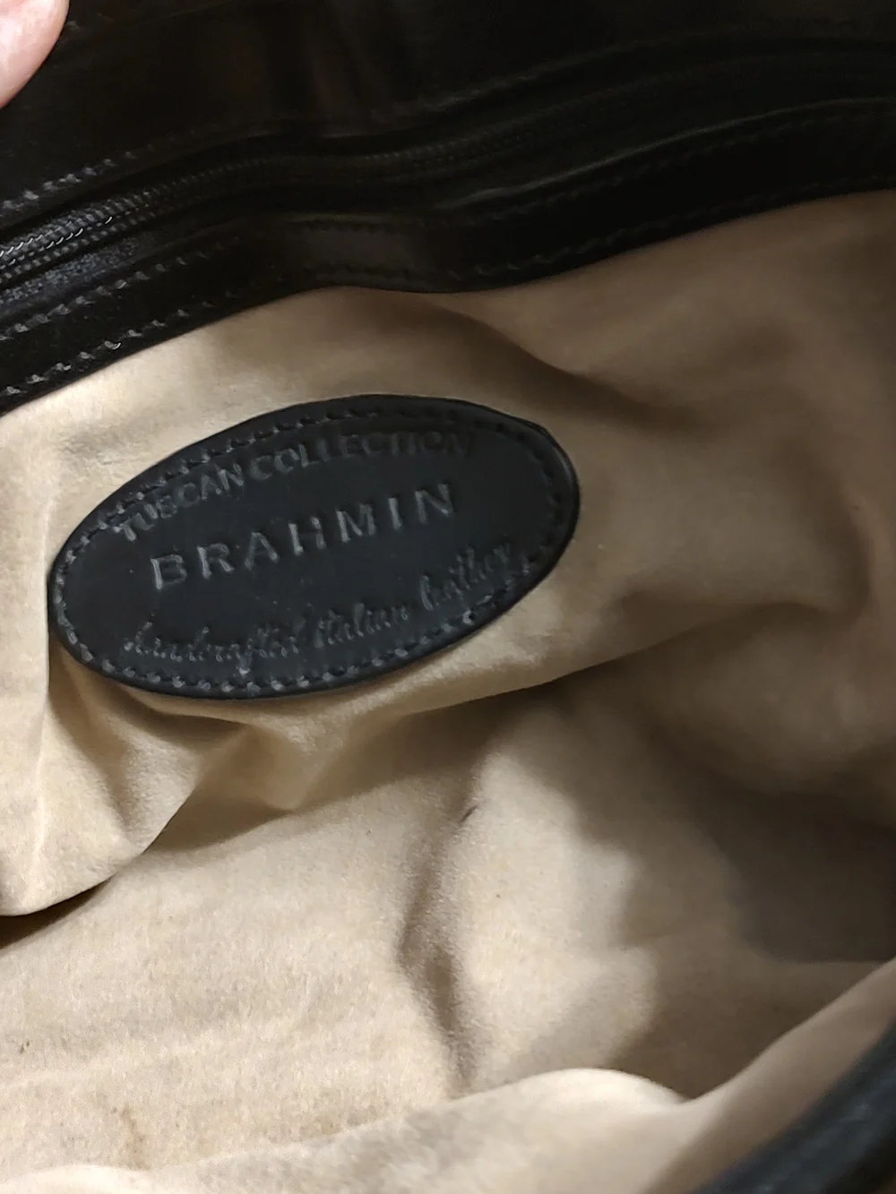 Vintage Brown and Black Leather Satchel Handbag - Unbranded - Picture 10 of 12